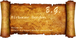 Birbauer Gordon névjegykártya